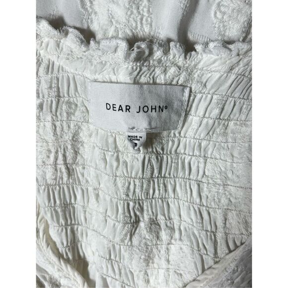 Dear John Sleeveless White Seersucker Mini Dress Size Small - Picture 4 of 4